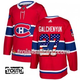 Montreal Canadiens tröja Alex Galchenyuk 27 Röd USA Flag Fashion 2017-2018 Adidas Authentic - NHL Tröjor Barn